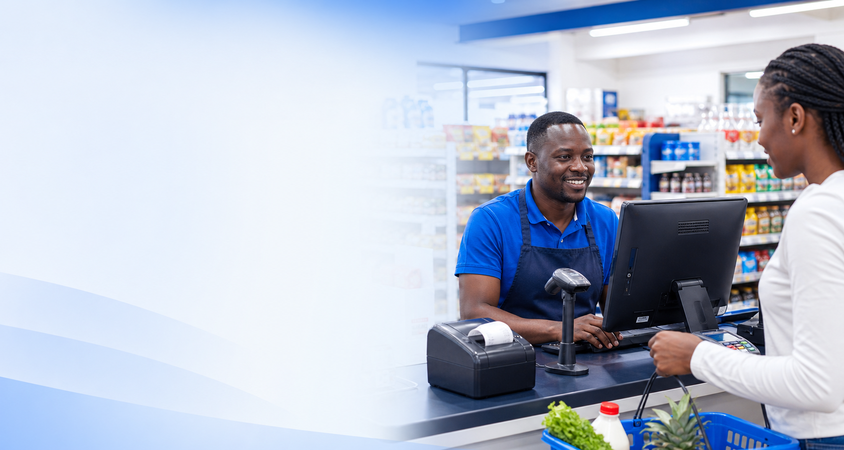 Shop cashier using Retail Zim